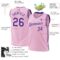 Custom Light Pink Purple-White Authentic Throwback Basketball Jersey
