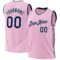 Custom Light Pink Navy-White Authentic Throwback Basketball Jersey