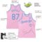 Custom Light Pink Light Blue-White Authentic Throwback Basketball Jersey