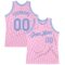 Custom Light Pink Light Blue-White Authentic Throwback Basketball Jersey