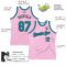 Custom Light Pink Teal-Black Authentic Throwback Basketball Jersey