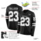 LongSleeve0409-1 Custom Black White Long Sleeve Authentic Football Jersey