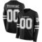 LongSleeve0409 Custom Black White Long Sleeve Authentic Football Jersey