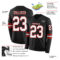 LongSleeve0410-1 Custom Black White-Red Long Sleeve Authentic Football Jersey