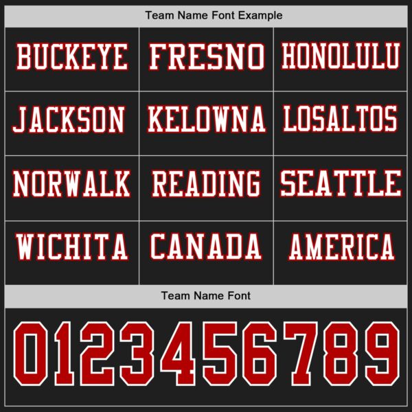 Custom Black Red-White Long Sleeve Authentic Football Jersey