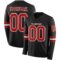 LongSleeve0411 Custom Black Red-White Long Sleeve Authentic Football Jersey