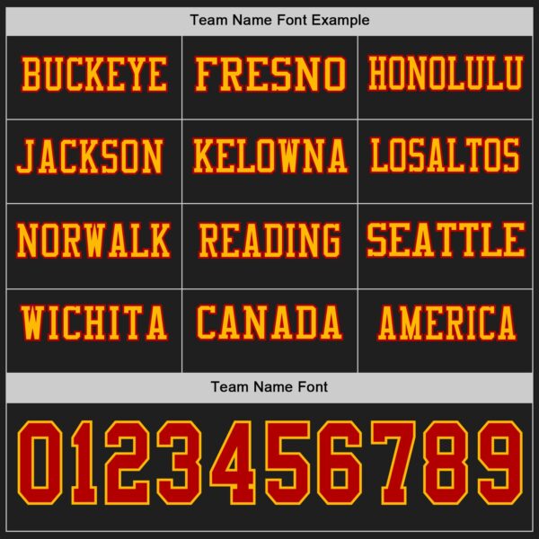 Custom Black Red-Gold Long Sleeve Authentic Football Jersey