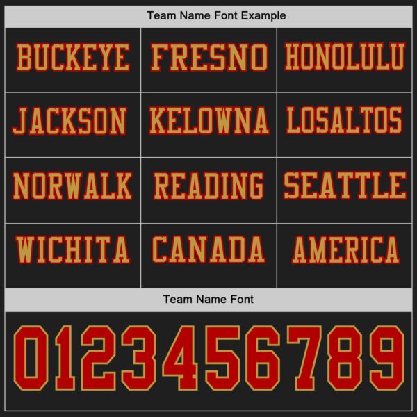 Custom Black Red-Old Gold Long Sleeve Authentic Football Jersey