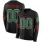LongSleeve0414 Custom Black Kelly Green White-Red Long Sleeve Authentic Football Jersey