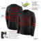 Custom Black Red Long Sleeve Authentic Football Jersey
