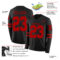 LongSleeve0419-1 Custom Black Red Long Sleeve Authentic Football Jersey