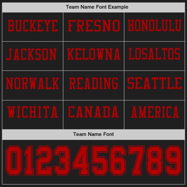 Custom Black Red Long Sleeve Authentic Football Jersey