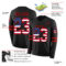 LongSleeve0420-1 Custom Black USA Flag-Red Long Sleeve Authentic Football Jersey