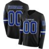 Custom Black Royal-White Long Sleeve Authentic Football Jersey