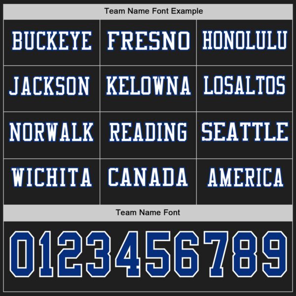 Custom Black Royal-White Long Sleeve Authentic Football Jersey