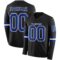 LongSleeve0424 Custom Black Royal-White Long Sleeve Authentic Football Jersey