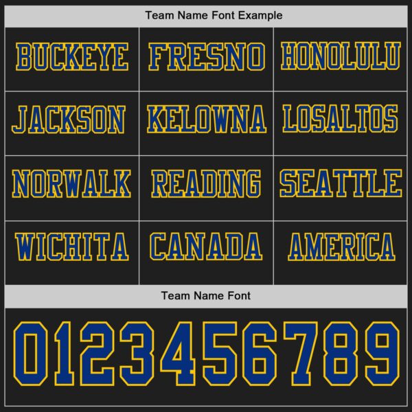 Custom Black Royal-Yellow Long Sleeve Authentic Football Jersey