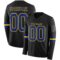 LongSleeve0425 Custom Black Royal-Yellow Long Sleeve Authentic Football Jersey