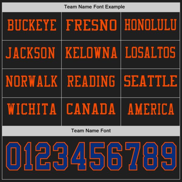 Custom Black Royal-Orange Long Sleeve Authentic Football Jersey