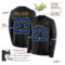 LongSleeve0427-1 Custom Black Royal-Old Gold Long Sleeve Authentic Football Jersey