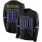 LongSleeve0427 Custom Black Royal-Old Gold Long Sleeve Authentic Football Jersey