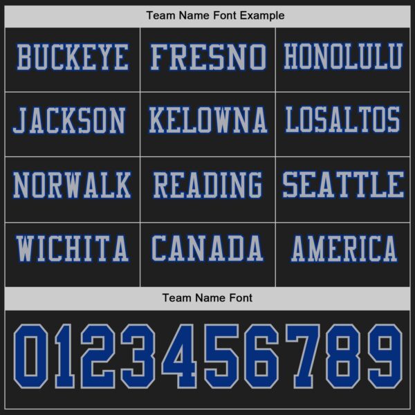 Custom Black Royal-Gray Long Sleeve Authentic Football Jersey