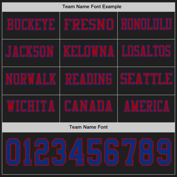 Custom Black Royal-Red Long Sleeve Authentic Football Jersey