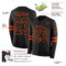 LongSleeve0430-1 Custom Black Orange Long Sleeve Authentic Football Jersey