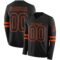 LongSleeve0430 Custom Black Orange Long Sleeve Authentic Football Jersey