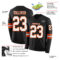 LongSleeve0433-1 Custom Black White-Orange Long Sleeve Authentic Football Jersey
