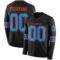 LongSleeve0435 Custom Black Powder Blue-Orange Long Sleeve Authentic Football Jersey