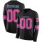 LongSleeve0437 Custom Black Pink-Light Blue Long Sleeve Authentic Football Jersey