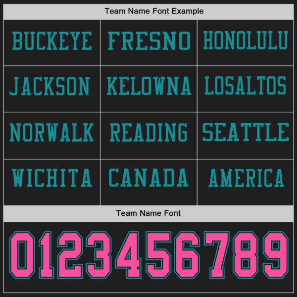 Custom Black Pink-Teal Long Sleeve Authentic Football Jersey