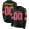 LongSleeve0441 Custom Black Pink-Light Yellow Long Sleeve Authentic Football Jersey