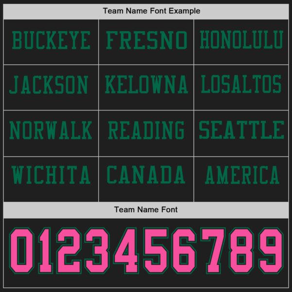 Custom Black Pink-Kelly Green Long Sleeve Authentic Football Jersey