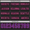 Custom Black Purple-Pink Long Sleeve Authentic Football Jersey