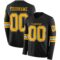 LongSleeve0445 Custom Black Gold-White Long Sleeve Authentic Football Jersey