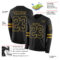 LongSleeve0448-1 Custom Black Old Gold Long Sleeve Authentic Football Jersey