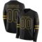 LongSleeve0448 Custom Black Old Gold Long Sleeve Authentic Football Jersey