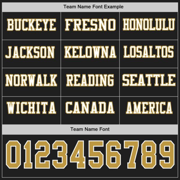 Custom Black Old Gold-White Long Sleeve Authentic Football Jersey