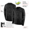 Custom Black Steel Gray Long Sleeve Authentic Football Jersey