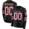 LongSleeve0453 Custom Black Medium Pink-Steel Gray Long Sleeve Authentic Football Jersey