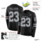 LongSleeve0455-1 Custom Black Gray Long Sleeve Authentic Football Jersey