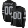 Custom Black Gray Long Sleeve Authentic Football Jersey