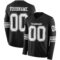 LongSleeve0456 Custom Black White-Gray Long Sleeve Authentic Football Jersey