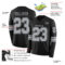 LongSleeve0457-1 Custom Black Gray Long Sleeve Authentic Football Jersey