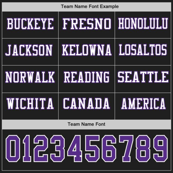 Custom Black Purple-White Long Sleeve Authentic Football Jersey