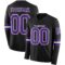 LongSleeve0458 Custom Black Purple-White Long Sleeve Authentic Football Jersey