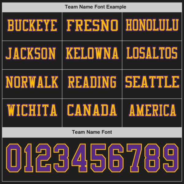 Custom Black Purple-Gold Long Sleeve Authentic Football Jersey