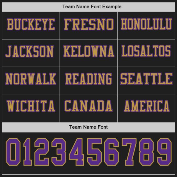 Custom Black Purple-Old Gold Long Sleeve Authentic Football Jersey